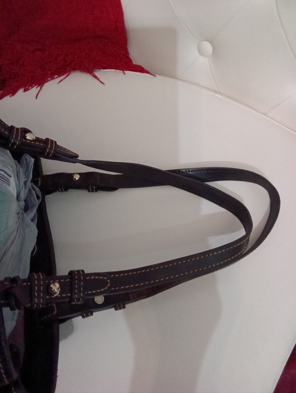 Dooney & Bourke Classic Croc-Embossed Brown Leather Satchel - Picture 6 of 15